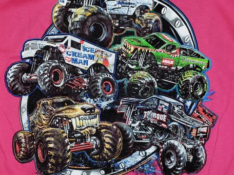 Razin Kane youth t-shirts with all trucks Pink